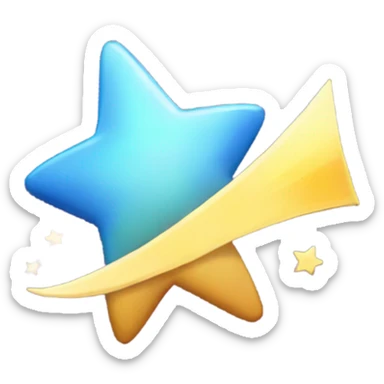 Shooting star saying wow sticker
