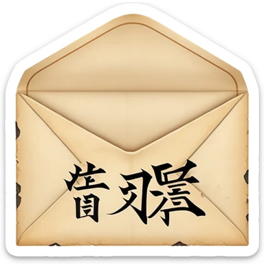 An ancient Japanese envelope sticker