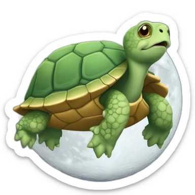 Une tortue sur lune sticker