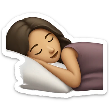 brunette girl sleeping sticker
