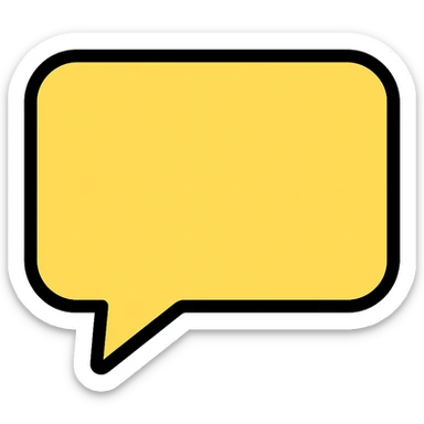 speech bubble, lineal color icon with black outlines sticker