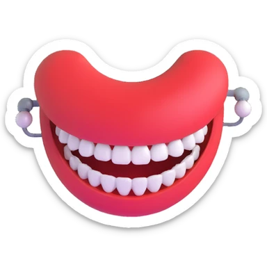 smiling face with braces sticker