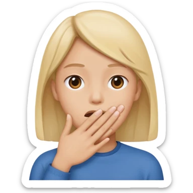 😶✊ the mouth is cover of a hand but pls flip the hand sticker