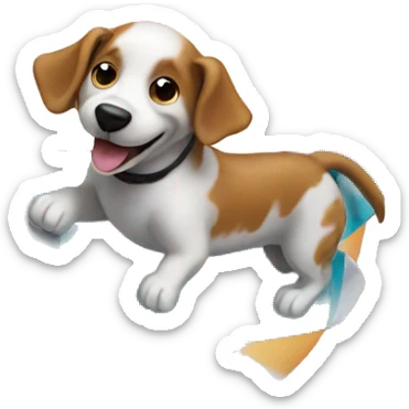 dog riding surfboard on moon sticker