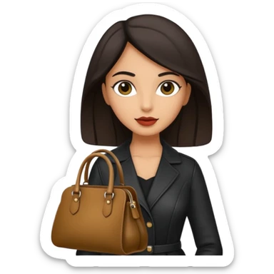 italian female with italian fashion style, holding bag sticker