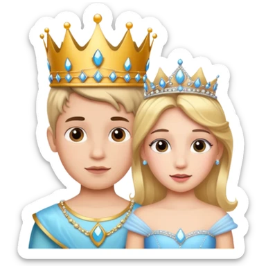 The boy is getting a princess makeover in before and after look  sticker