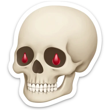 Skull crying heart tears sticker