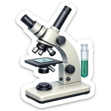 Scientific microscope with specimen slide sticker