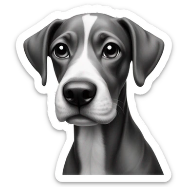 realistic dog portrait monochrome sticker