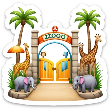 zoo entrance with animals sticker