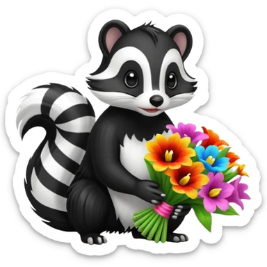 Skunk blowing glads sticker