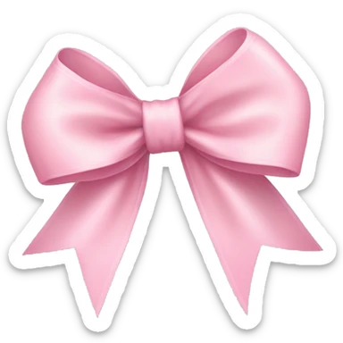 light pink ribbon bow sticker