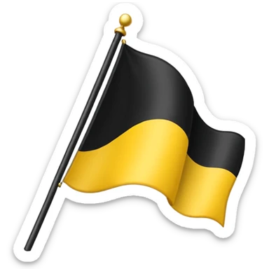 Faz uma bandeira com preto em cima e em baixo coloca amarelo mais sem o cabo de ferro que segura a bandeira, só a bandeira sticker