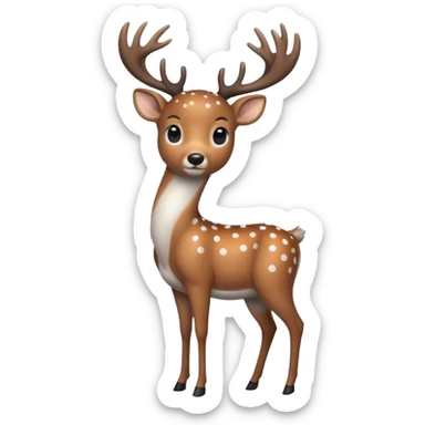 polka dot deer sticker