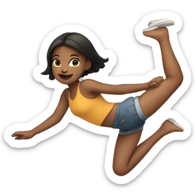 Girl doing flip sticker