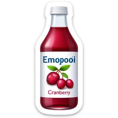 Bottle cranberry juice sticker