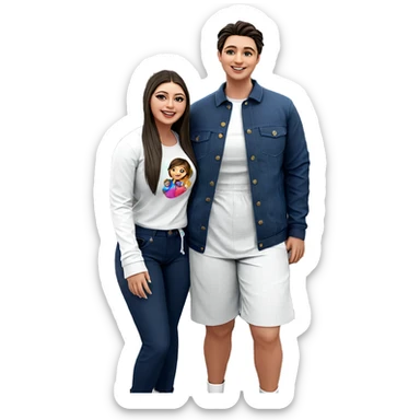 happy girl and boy outdoors sticker