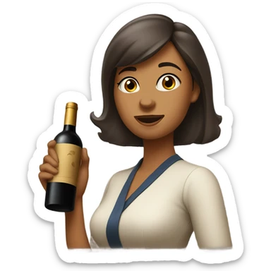 Pretty woman stopping wine sticker