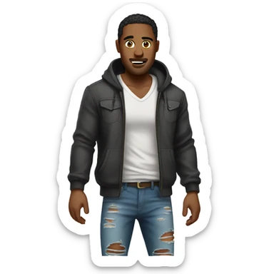 Man in ripped clothes sticker
