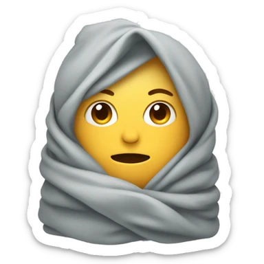 Person wrapped in a bundled blanket  sticker