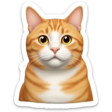 fat orange tabby cat white across chest and snout sticker