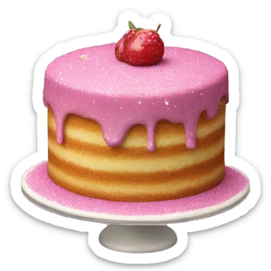 Realistic cake with glitter sticker