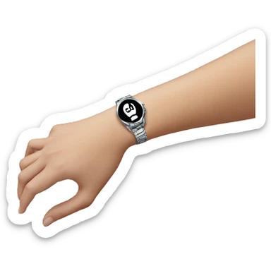 Thank you emojis with watch on the wrist sticker