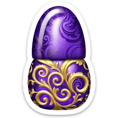 gold and dark purple rococo inflatable puffy nail polish sticker