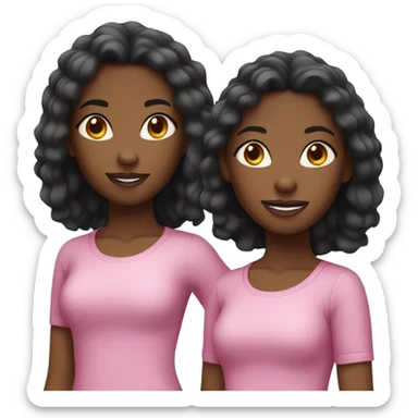 two black teenage twin girls sticker