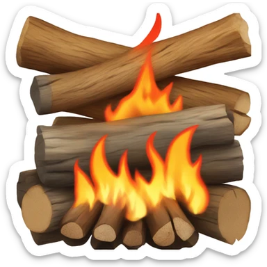 firewood on fire sticker