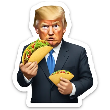 Trump eating a taco sticker
