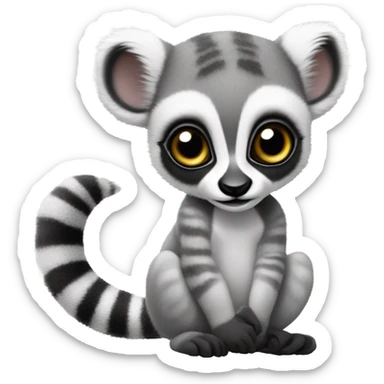 Baby ring-tailed lemur sticker