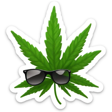 Weed leaf with sunglasses sticker