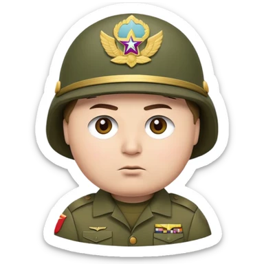 Cartman from South Park wearing army uniform, military helmet sticker