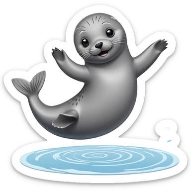 A seal grooves to the beat, dancing joyfully on the ice with flips and twirls! sticker