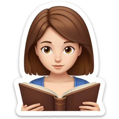 brown haired girl who read sticker