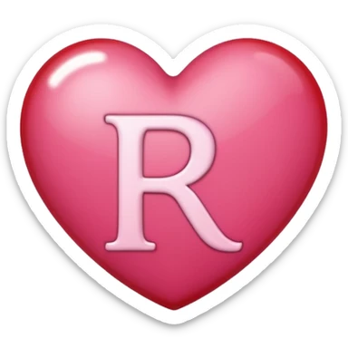 Make a pink heart with an R in the middle sticker