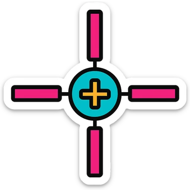 Valorant crosshair icon, clean and modern, color outlined style sticker