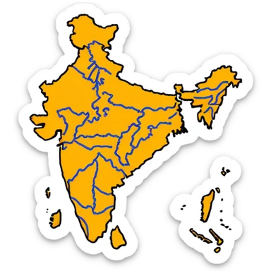 India map with saffron colour ( akhand Bharat ) sticker