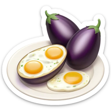 aubergine and eggs sticker