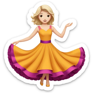Woman Twirl occasion circle dress sticker