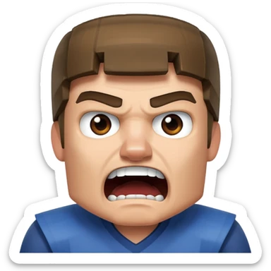 Steve from Minecraft shouts "сосали!?" sticker