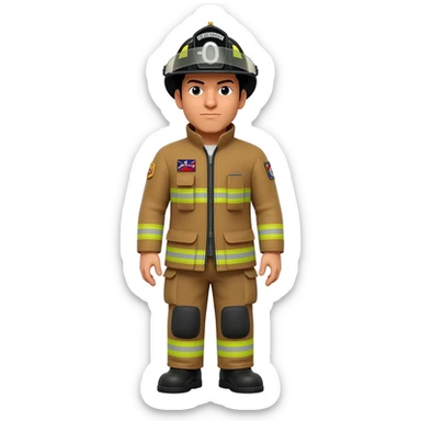 Filipino man firefighter brown uniform and boots sticker