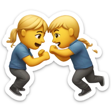 Two bestfriends fighting sticker