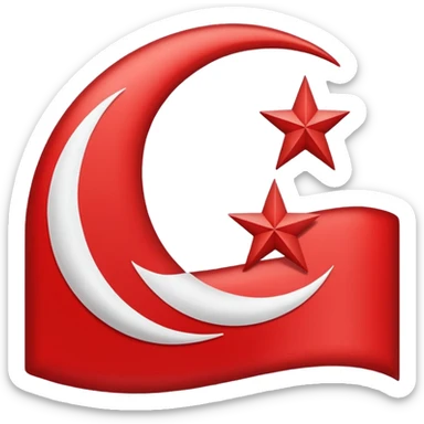🇹🇷Let it be like this flag, but let the red areas be blue and the white areas remain white. sticker