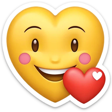 smile face with heart sticker