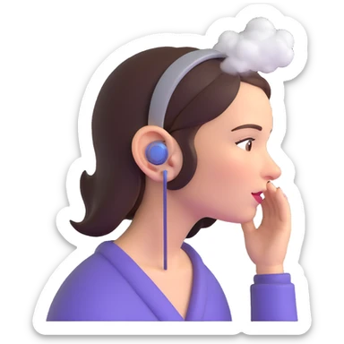a woman with steam coming out of her ears sticker