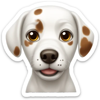 White dog with brown spots  sticker
