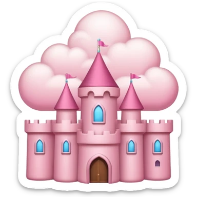 cloud pink castle sticker