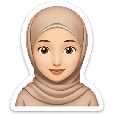 Caring mother wearing a hijab with a warm smile sticker